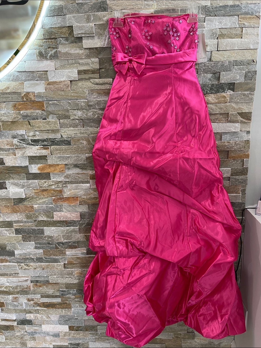 Jessica McClintock Girls Strapless Ball Gown with Bow